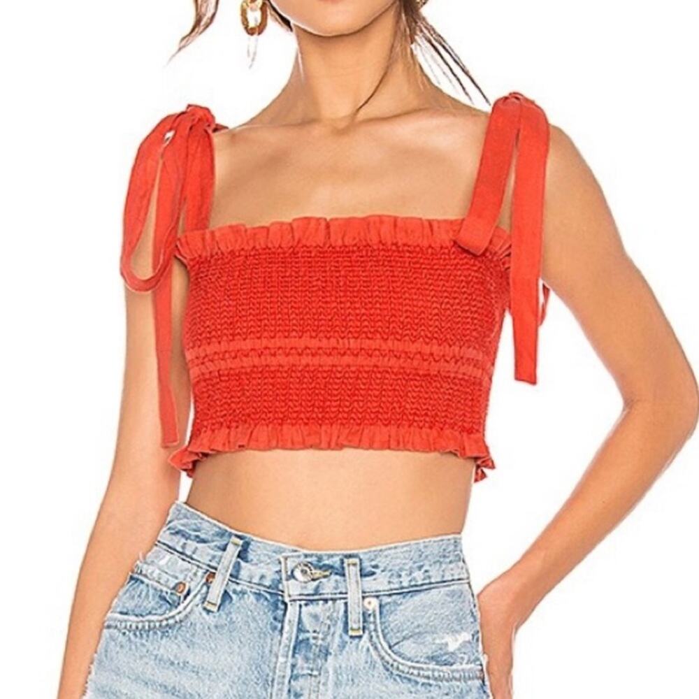 Capulet Blaire Smocked Crop Top Size Small